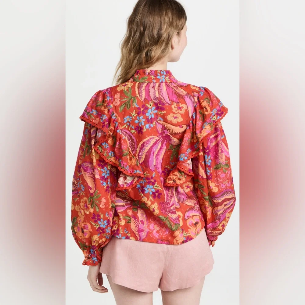 FARM Rio Red Spring Bananas Blouse - Picture 4 of 16